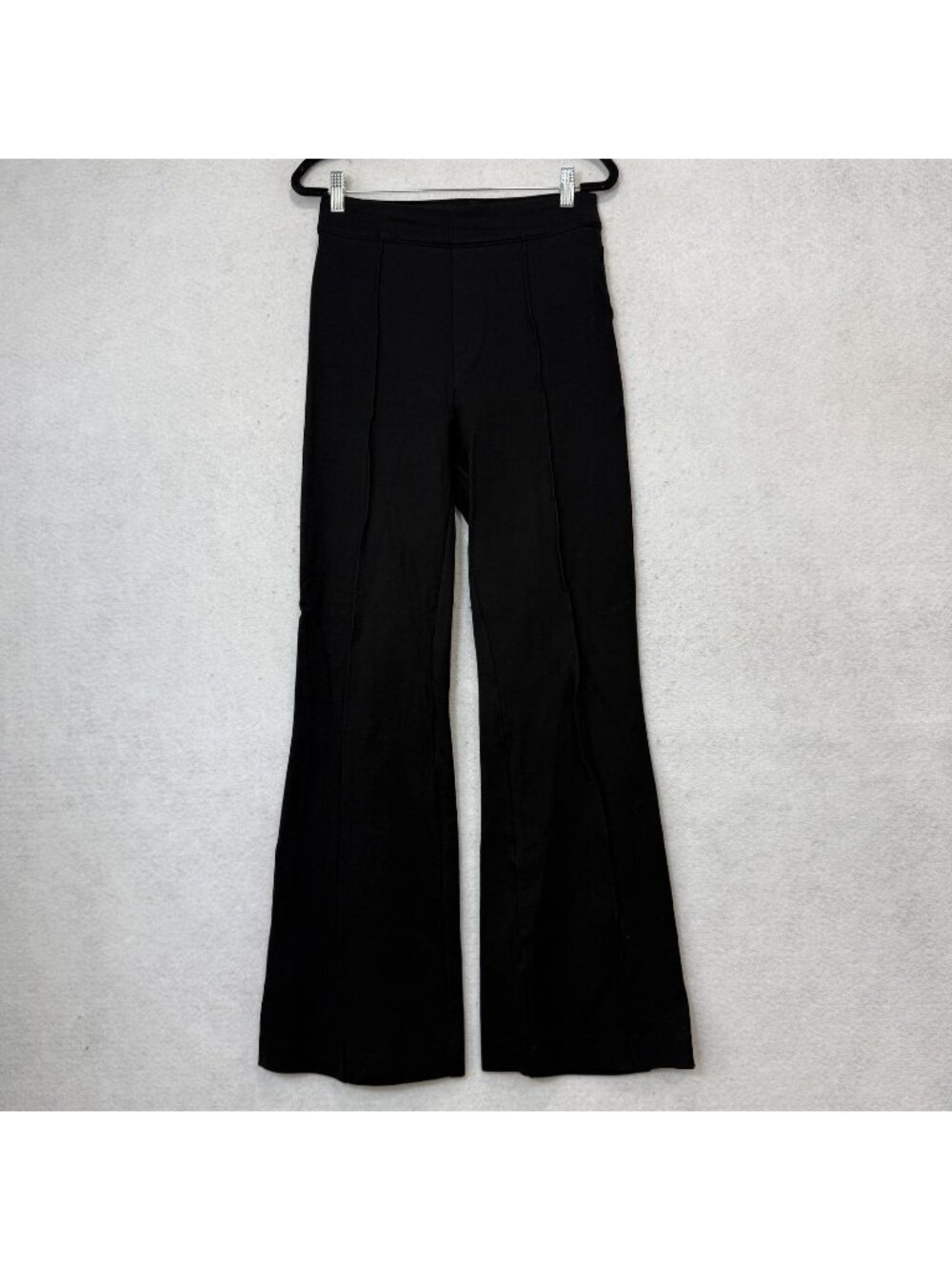 Spanx Dress Pants Womens Small Tall Black Ponte Slim Flare Pull On Shaping